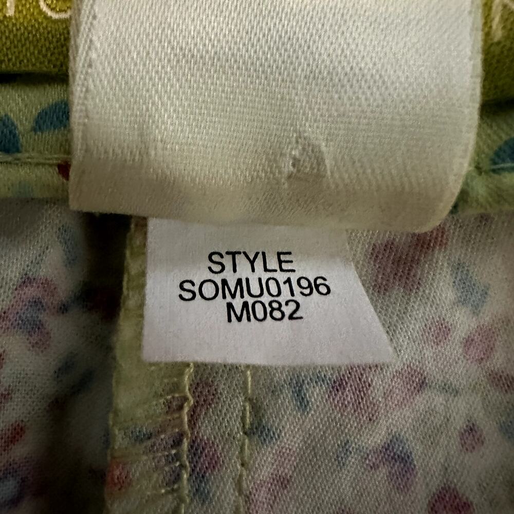 Sigrid Olsen Pants Trouser Straight Allover Micro Floral Pattern Yellow 4 30x28 - Picture 4 of 5